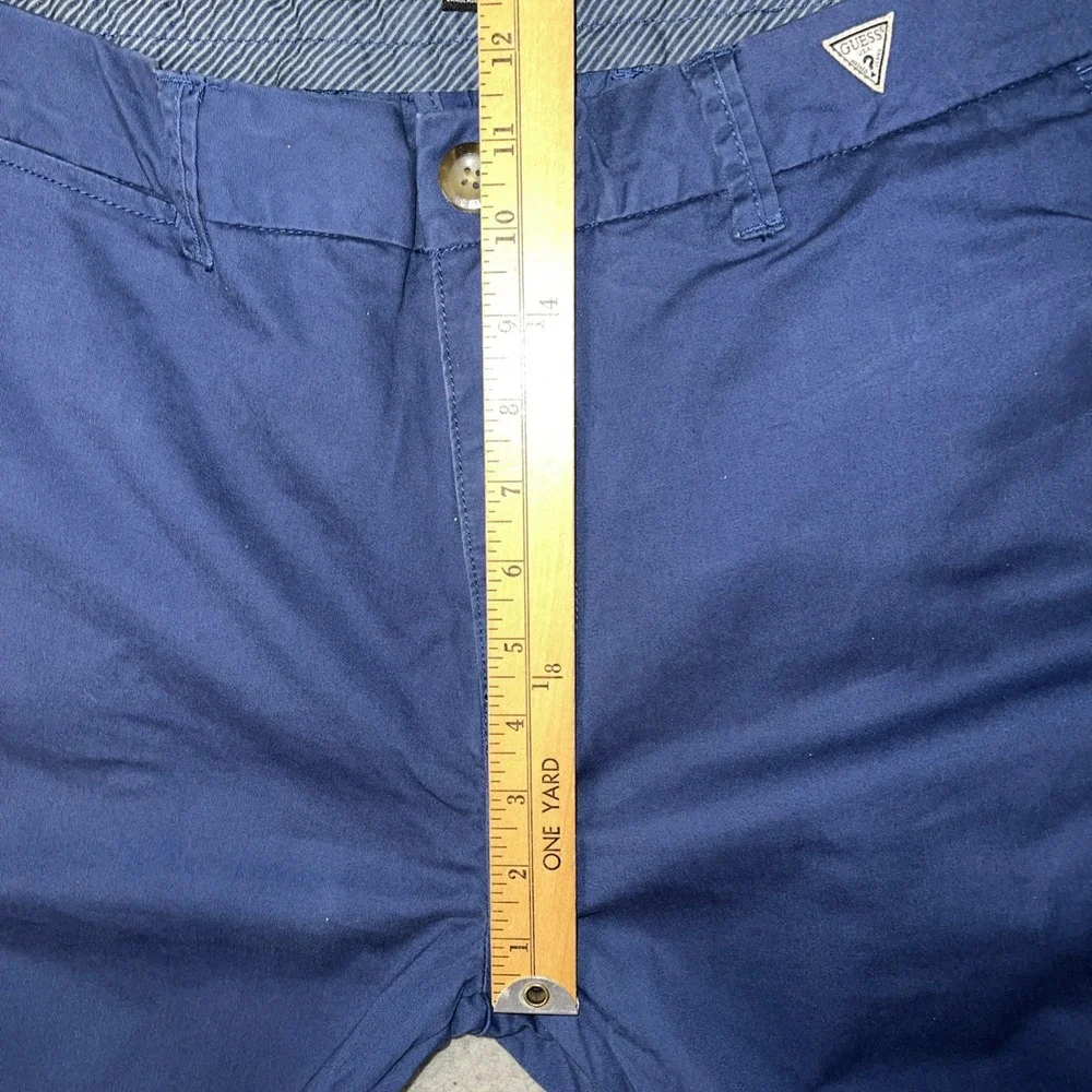 Guess Los Angeles Pants Mens Sz 36 (35x31) Navy Blue Chino Straight Leg Trousers